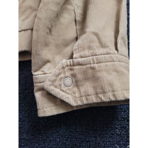 Vtg Y2K Gap Corduroy Wmn Jacket Beige Full Zip Trucker - Picture 15 of 15